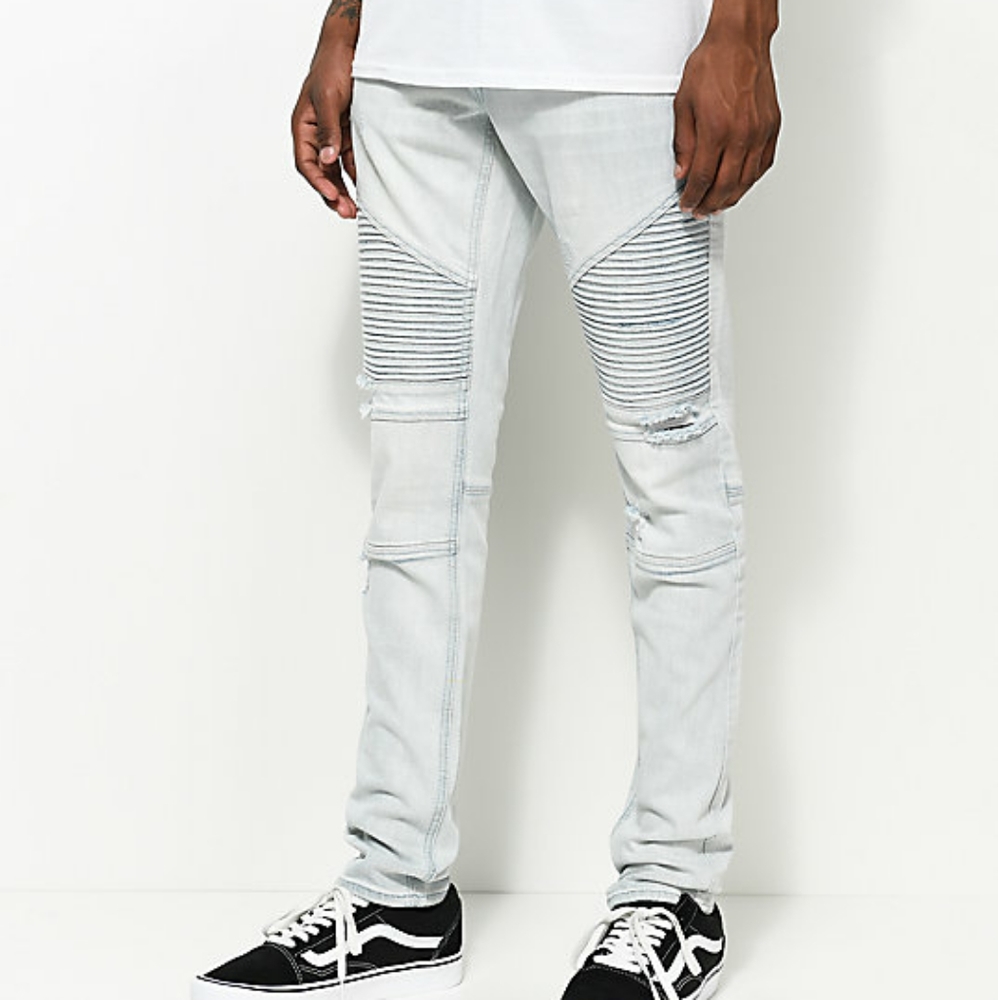 Men's Decoy light Moto Destructed Jeans